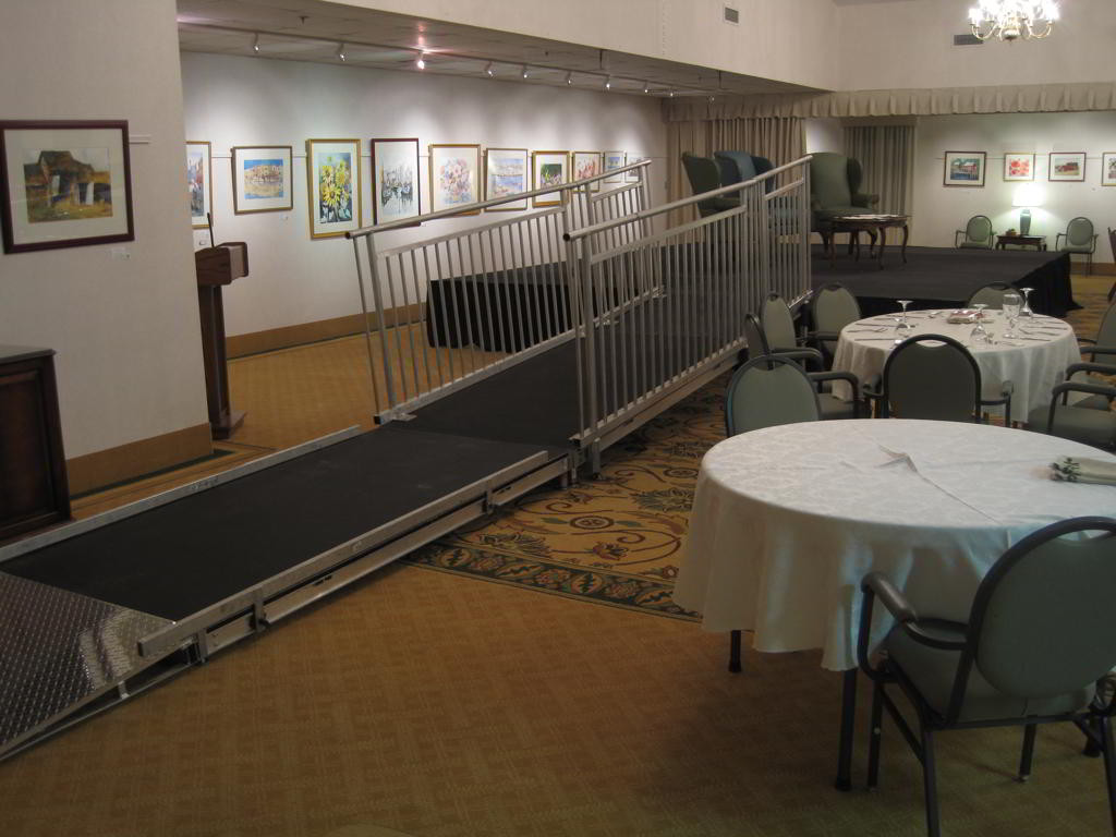 wheelchair ramp, stage and ramp, ada stage, ada accessible, wheelchair stage, small stage