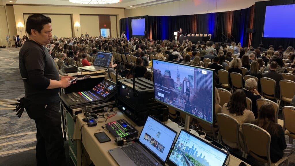 projection, screen, audio visual, ballroom, corporate, meeting, tech table, pipe and drape, digital mixer, conference, av geek